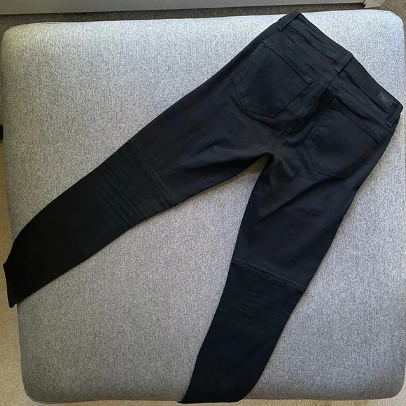 PAIGE Black Moto Style Skinny Jeans High Waist Size 27 - Picture 5 of 7
